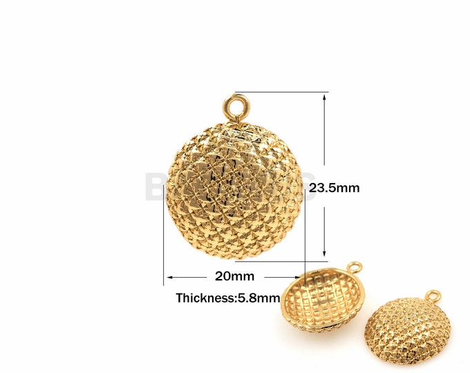 1PCS Round Expansion Pendant Disc Jewelry Necklace Suitable For Bracelets Necklaces Jewelry Making Supplies 18K Gold Filling 23.5x20x5.8mm