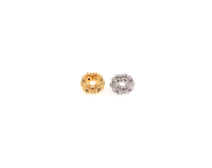 Flat Rectangular Beads,18K Gold Filled Donut Beads, DIY Jewelry Beaded Supplies 7.7x3.8mm
