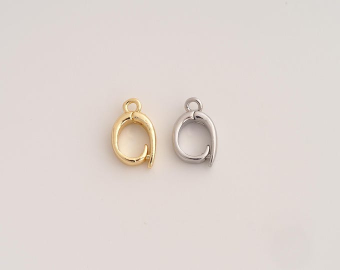 Gold Oval Clasp,18K Gold Filled Openable Clasp,Snap Clasp,DIY Jewelry Supplies,12.4x7.7x2.8mm