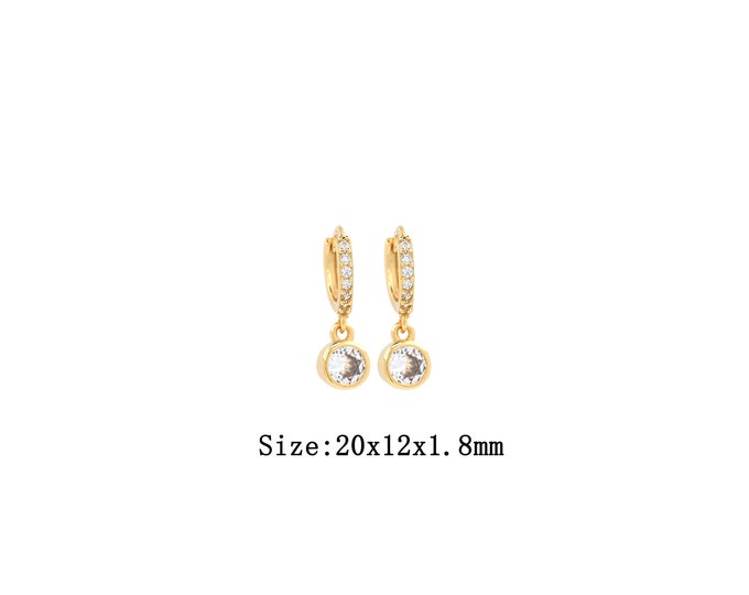 1pair 18K Gold Filling Round Earrings,Gold Dainty Round Earring,Simple Earrings,Gift for Her