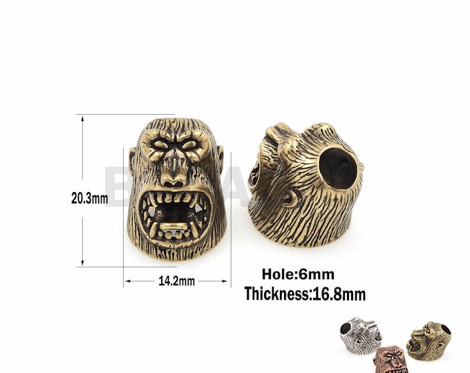 1PCS 550 umbrella rope pendant, gorilla beads, gorilla charm, knife beads, edc beads 16*17*13mm