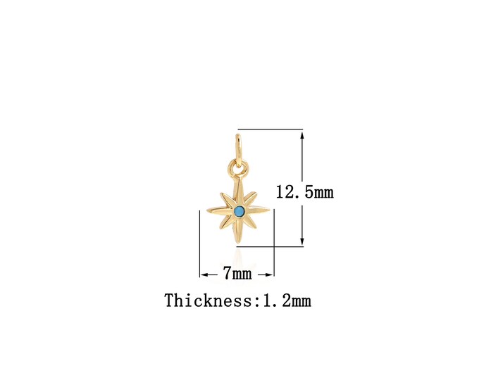 18K Gold Filled Star Pendant,Gold Dainty Star Charms,Simple pendant Bracelet Necklace for DIY Jewelry Making Supply