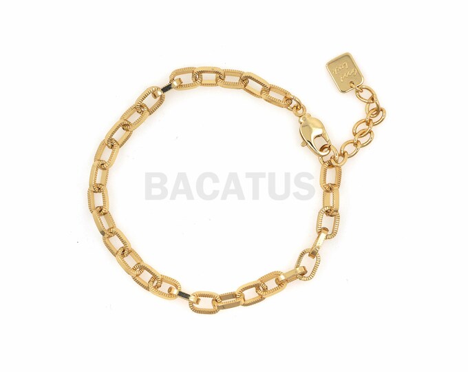 1pcs Gold-Filled Twisted Texture Paperclip Chain, Cable Chain, Twisted Texture Oval Chain, Bold Oval Chain