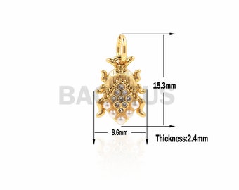 1pcs Frog charm, cubic zirconia animal bracelet necklace jewelry 15.3x8.6x2.4mm