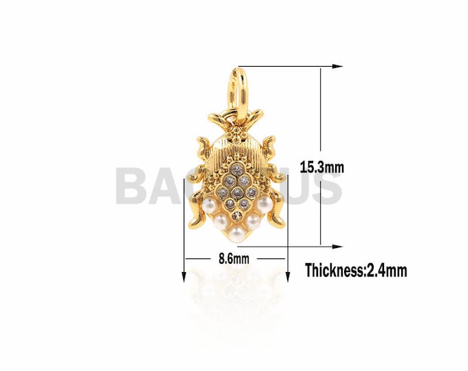 1pcs Frog charm, cubic zirconia animal bracelet necklace jewelry 15.3x8.6x2.4mm