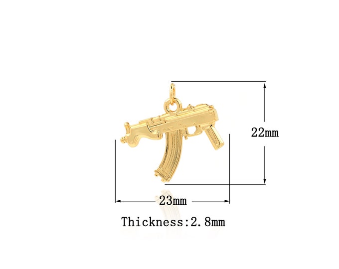 18K Gold Filled weapon Pendant,Gold Dainty weapon Charms,weapon Charm Bracelet Necklace for DIY Jewelry Making Supply