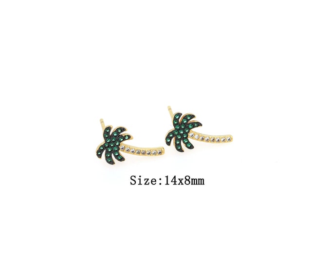 1pair 18K Gold Filled Tree Stud Earring,Gold Dainty Tree Stud Earring,Minimalist Stud Earrings,Gift for Her