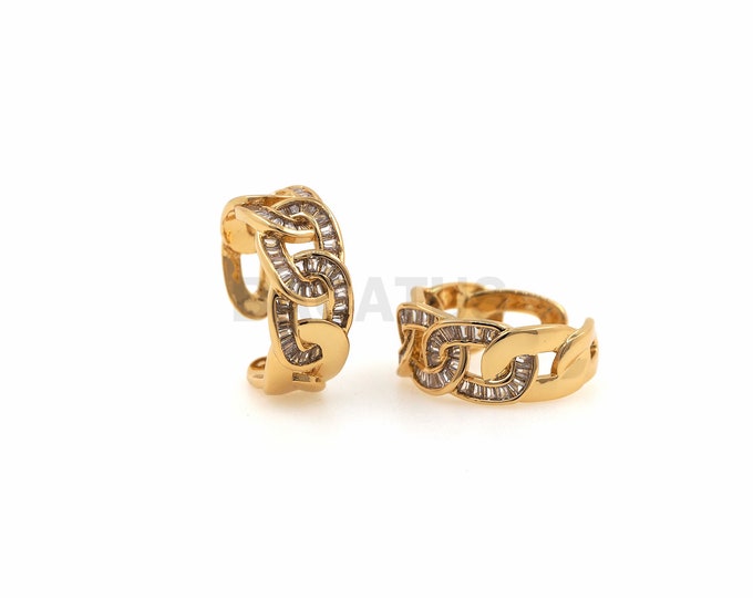 1PCS Cuban Chain Open Ring Chain Ring Adjustable Zircon Ring 18K Gold Filled Ladies Fashion Jewelry