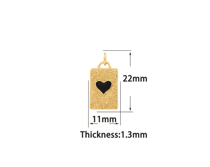 18K Gold Filled Heart Pendant,Gold Dainty Heart Charms,Simple pendant Bracelet Necklace for DIY Jewelry Making Supply