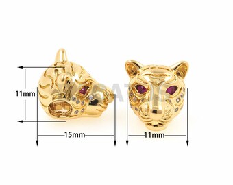 1pcs Perles de tête de loup, bracelet de tête de loup, bracelet d’hommes de diy perles de bijoux de 11x11x15mm