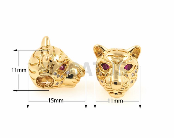 1pcs Wolf head beads,wolf head bracelet,Men Bracelet spacer DIY Jewelry beads 11x11x15mm