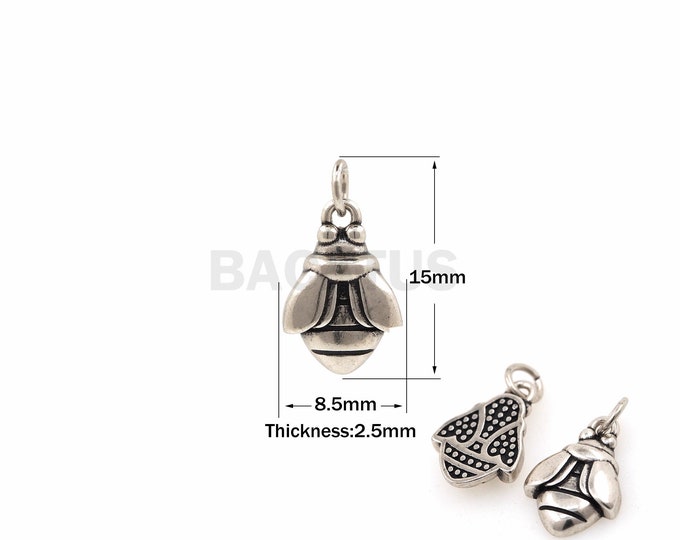 1PCS Little Bee Pendant, Insect Jewelry, Small Animal Necklace, Suitable for Bracelet, Necklace, Jewelry Making Supplies 15x8.5x2.5mm