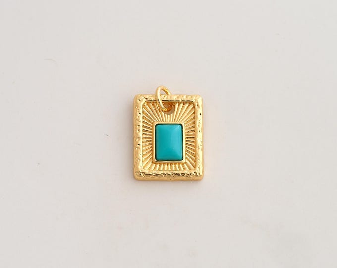 18K Gold Filled Square Charm,Dainty Square Pendant,Square Pendant ,DIY Jewelry Supplies,18.3x13x3.5mm