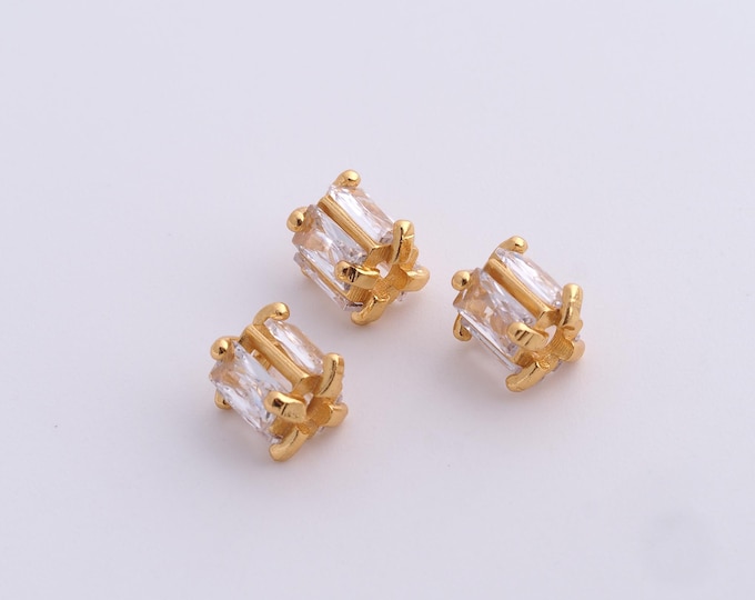 18K Gold Filled Square Spacer Beads,Gold Tube Beads, Square Beads DIY Bracelet Necklace Earrings Jewelry Making,8.2x6.7mm