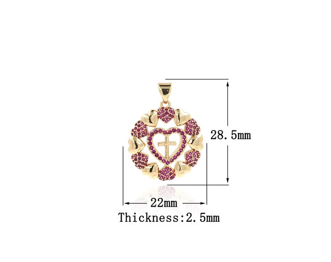 18K Gold Filled Cross Pendant, Gold Dainty Cross Charms,Simple pendant Bracelet Necklace for DIY Jewelry Making Supply