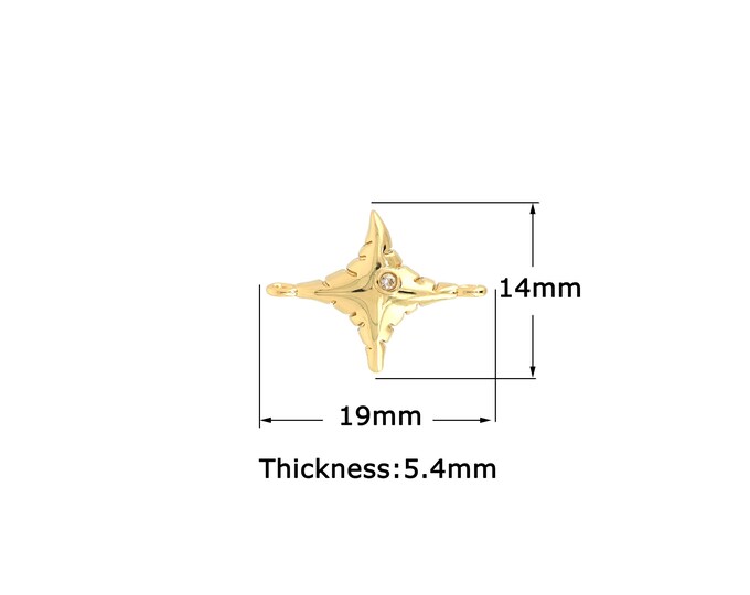 18K Gold Filled Star Connector,Gold Dainty Star Connector,Star Connector Bracelet Necklace for DIY Jewelry Making Supply