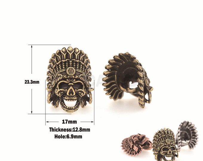1PCS  Retro Ldiandian Chief Bead, Ldiandian Chief Charm, Suitable For Making 550 Paracord Bracelets 23.3x17x12.8mm Hole 6.9mm 1