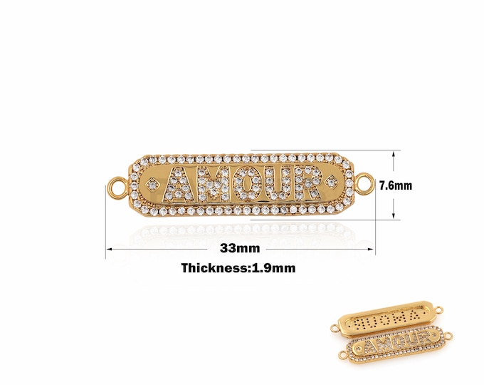 1PCS Rectangular Connectors Are Suitable For Bracelets, Necklaces, Jewelry Products, Word Connectors, DIY Jewelry Making 7.6x33x1.9mm