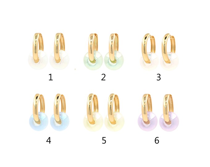 1 pair 18K Gold Filled Round Earrings,Gold Dainty Round Earrings,Simple Stud Earrings,Gift for Her