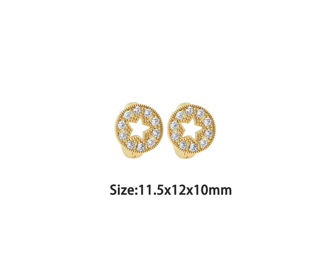 1pair 18K Gold Filling Round Earrings,Gold Dainty Round Earring,Simple Earrings,Gift for Her