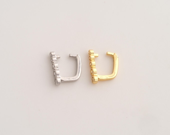 Gold CZ Clip-On Clasp,18K Gold Filled Clip-On Clasp,Clip-On Clasp,DIY Jewelry Supplies,12x9.6x3mm