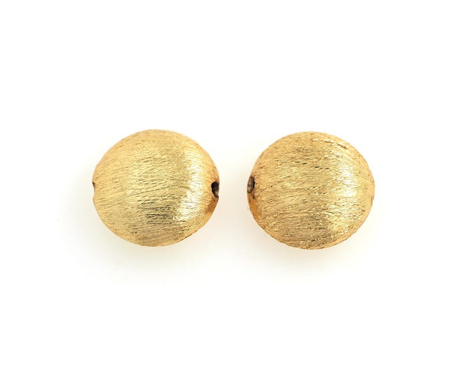 18K Gold Filled Flat Spacer Beads,Gold Round Beads, Round Flat Beads DIY Bracelet Necklace Earrings Jewelry Making,15.5x6.8mm