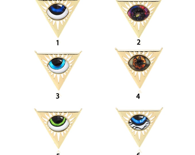 18K Gold Filled Devil Eye Pendant,Gold Dainty Eye Charms,Simple pendant Bracelet Necklace for DIY Jewelry Making Supply
