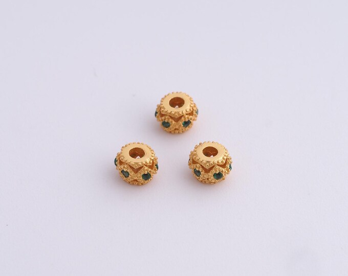 18K Gold Filled Round Spacer Beads,Gold Ball Beads, Tube Beads DIY Bracelet Necklace Earrings Jewelry Making,4.5x3.3mm