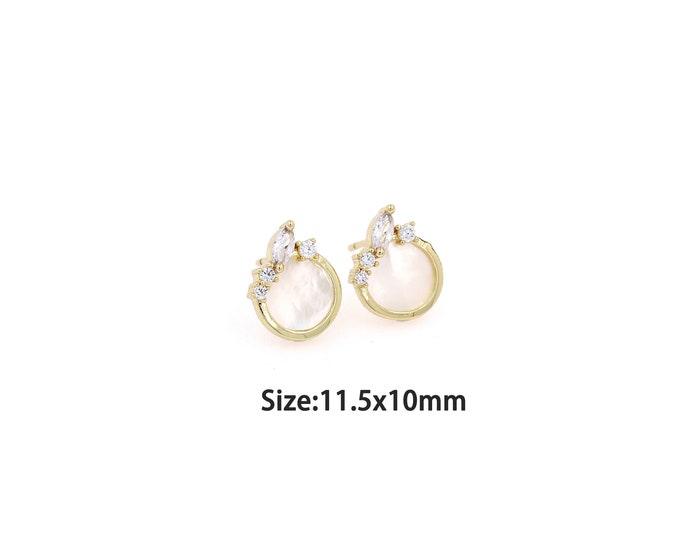 1pair 18K Gold Filling Round Stud Earrings,Gold Round Stud Earring,Simple Stud Earrings,Gift for Her