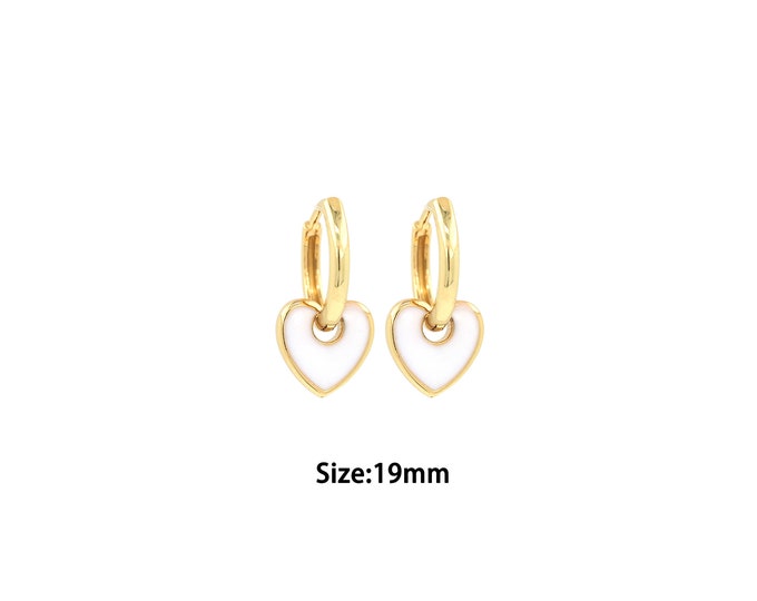 1 pair 18K Gold Filled Heart Earrings,Gold Dainty Heart Earrings,Simple Stud Earrings,Gift for Her