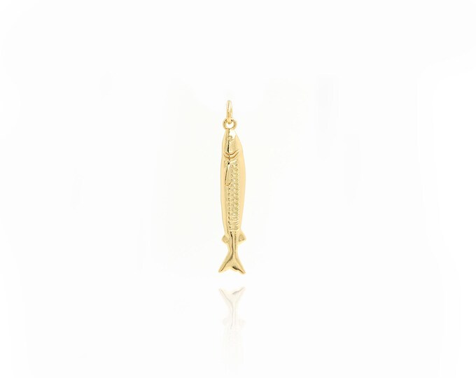 18K Gold Filled Fish Pendant,Gold Dainty Fish Charms,Fish Charm Bracelet Necklace DIY Jewelry Making Supply,36.2x5x4.2mm