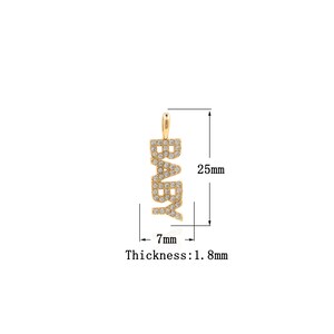 Pendentif bébé rempli d&#39;or 18 carats, breloques longues délicates en or, collier bracelet à breloques BÉBÉ pour la fabrication de bijoux à bricoler soi-même