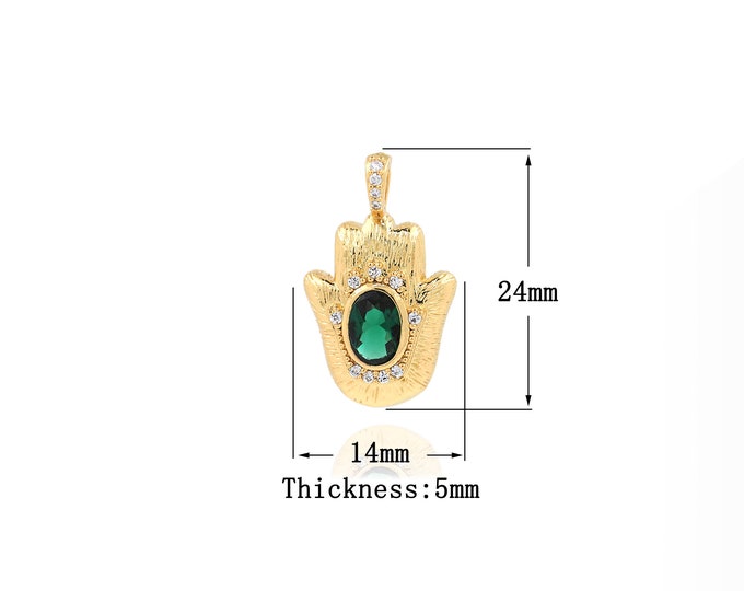 18K Gold Filled Hand pendant,Gold Dainty Hand Charms,Hand Charm Bracelet Necklace for DIY Jewelry Making Supply
