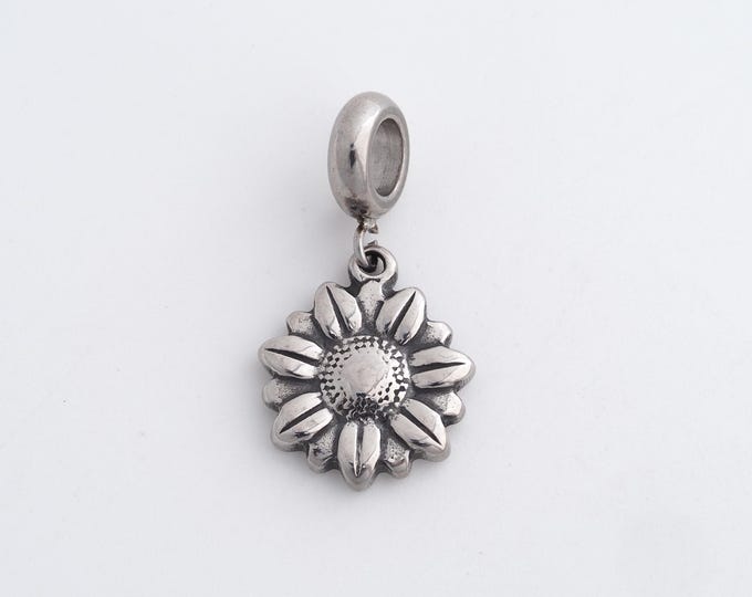 Stainless Steel Sunflower Pendant,Sun Flower Charms,Sunflower Charm Bracelet Necklace for DIY Jewelry Making Supply,29x15x3mm
