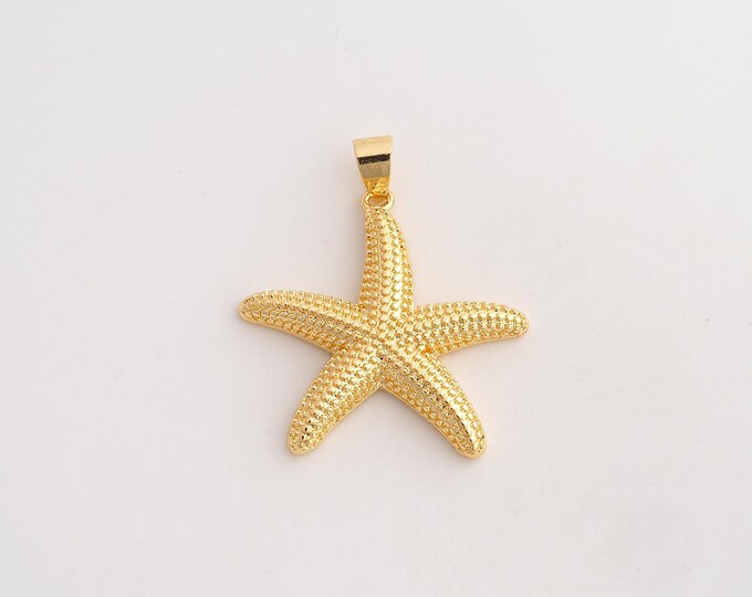 18K Gold Filled Starfish Charm,Dainty Starfish Pendant,Starfish Pendant ,DIY Jewelry Supplies,35.5x30.6x3.8mm