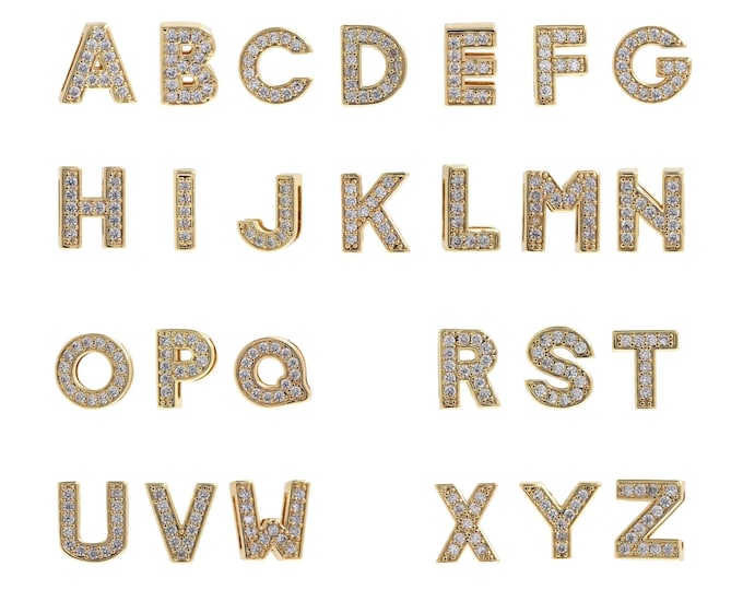Mini Letter Spacer Beads, Gold Letter Ornaments,Alpabet Beads, Alpabet Charm, Letter Necklace Suitable For Jewelry Making