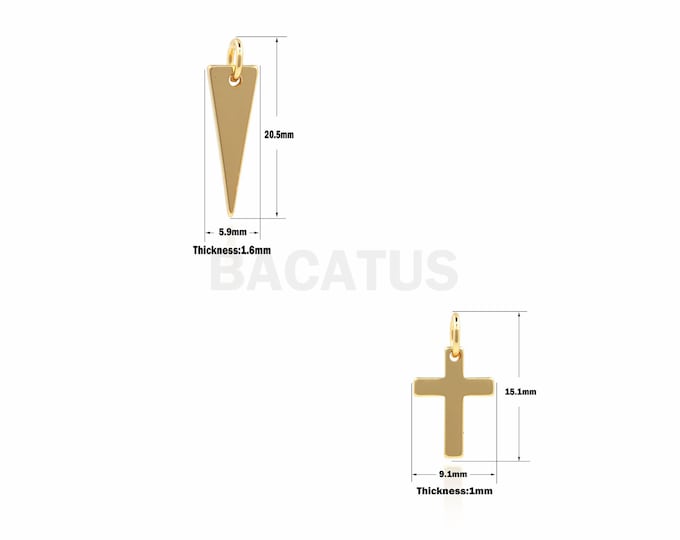 1PCS  Cross Necklace, Inverted Triangle Pendant, Cross Charm, Triangle Charm, Suitable For Jewelry Making Products