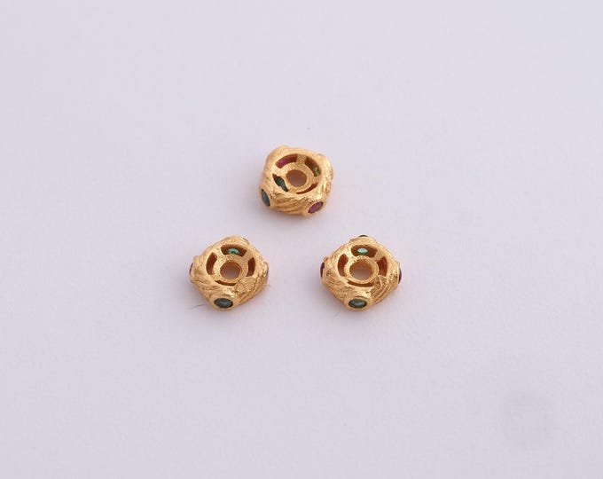 18K Gold Filled Round Spacer Beads,Gold Flat Beads, Disc Beads DIY Bracelet Necklace Earrings Jewelry Making,4x1.5mm