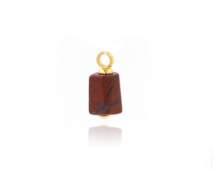 Natural Stone Pendant,18K Gold Filled Natural Stone Necklace,Square Shaped Pendant,DIY jewelry Making Accessories,18x7.3mm