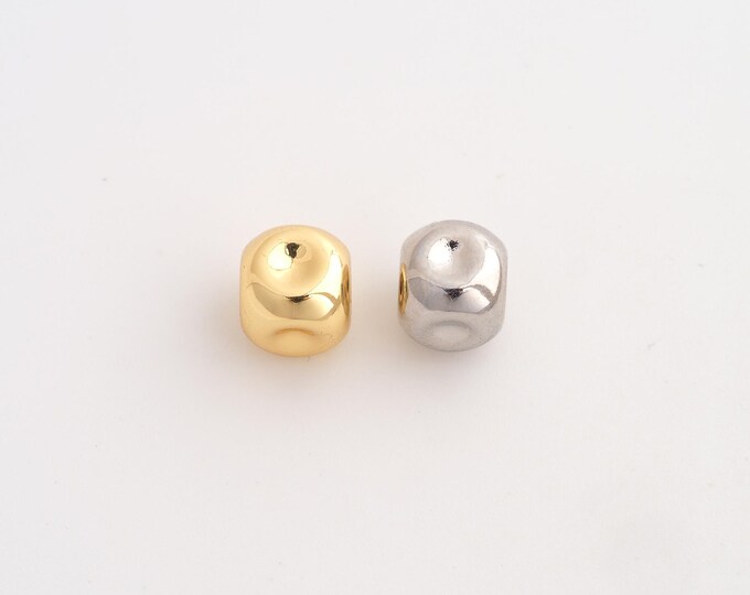 5 pcs Gold Square Beads, 18K Gold Filld Tube Beads,for Jewelry Making Supplies,8.6mm Hole 2mm