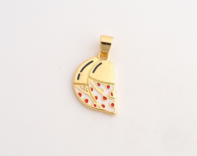 18K Gold Filled Banana Charm,Dainty Fruit Pendant,Enamel Banana Pendant ,DIY Jewelry Supplies,25x15.3x1.8mm