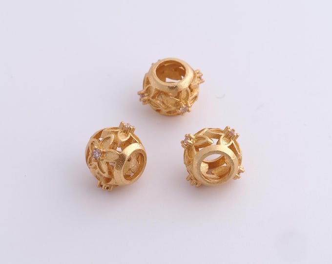 18K Gold Filled Round Spacer Beads,Gold Tube Beads, Round Beads DIY Bracelet Necklace Earrings Jewelry Making,8.7x7.7mm