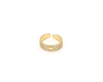 18K Gold Filled Heart Ring,Gold Dainty Heart Ring,Minimalist Ring,Gift for Her