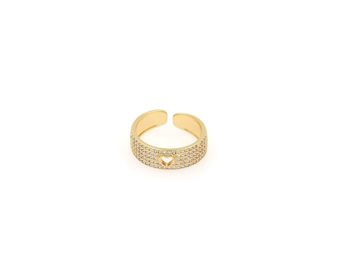 18K Gold Filled Heart Ring,Gold Dainty Heart Ring,Minimalist Ring,Gift for Her