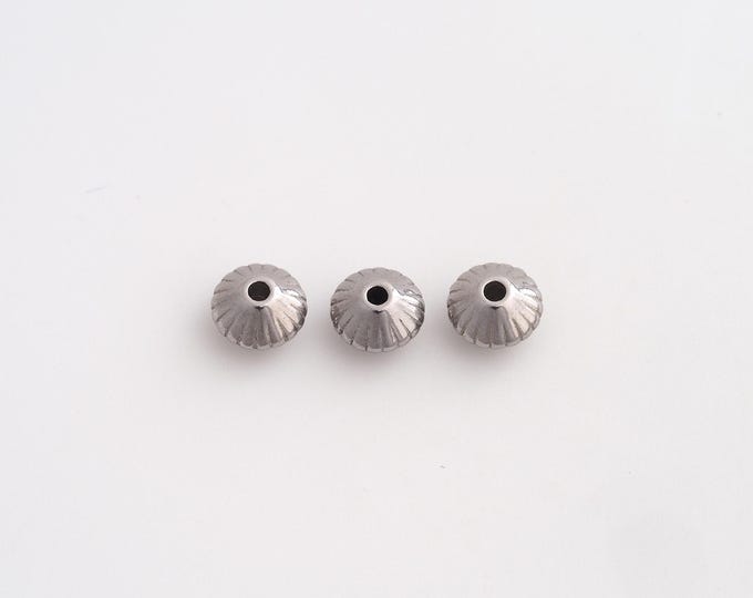 5 pcs Stainless Steel Round Spacer Beads,Steel Tube Beads, Round Beads DIY Bracelet Necklace Earrings Jewelry Making