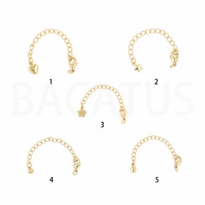 Lobster Clasp Extender, Tail Chain, Necklace Extender, 18K Gold Filled Heart Chain, Bracelet Extender, DIY Jewelry Supplies,7cm