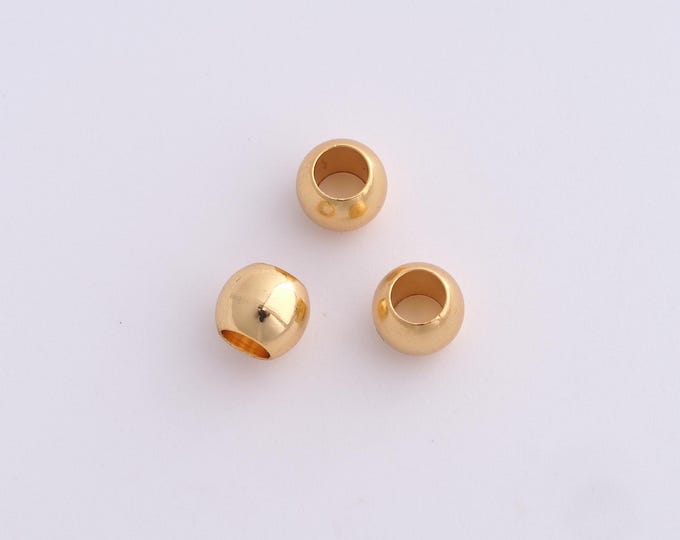 10 pcs 18K Gold Filled Round Spacer Beads,Gold Ball Beads, Tube Beads DIY Bracelet Necklace Earrings Jewelry Making,7x5.8mm