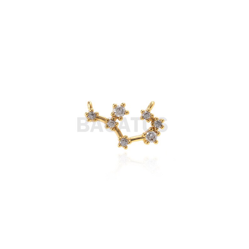 1PCS Twelve Constellation Connector Scorpio Charm Virgo Charm Suitable for Necklace Bracelet Connector 18K Cubic Zirconia Gold Filling image 7