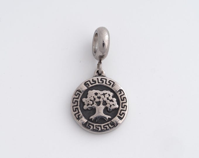 Stainless Steel Tree of Life Pendant,Round Charms,Tree Charm Bracelet Necklace for DIY Jewelry Making Supply,28.5x15x2.7mm