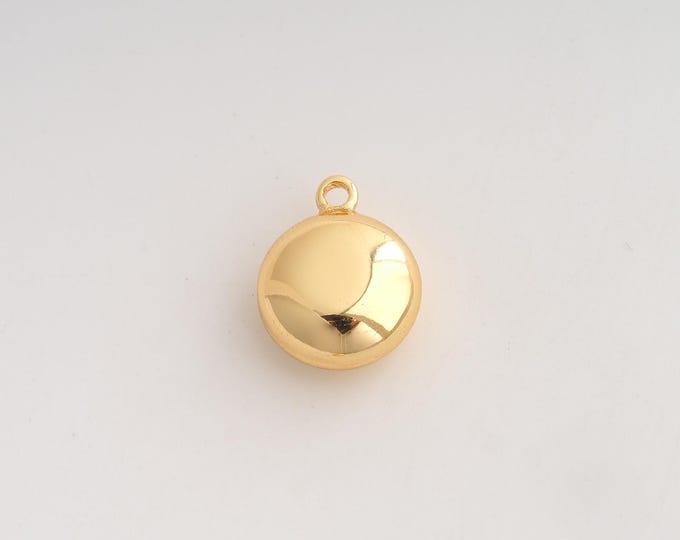 5 pcs 18K Gold Filled Round Charm,Dainty Round Pendant,Round Pendant ,DIY Jewelry Supplies,19x15.2x8mm